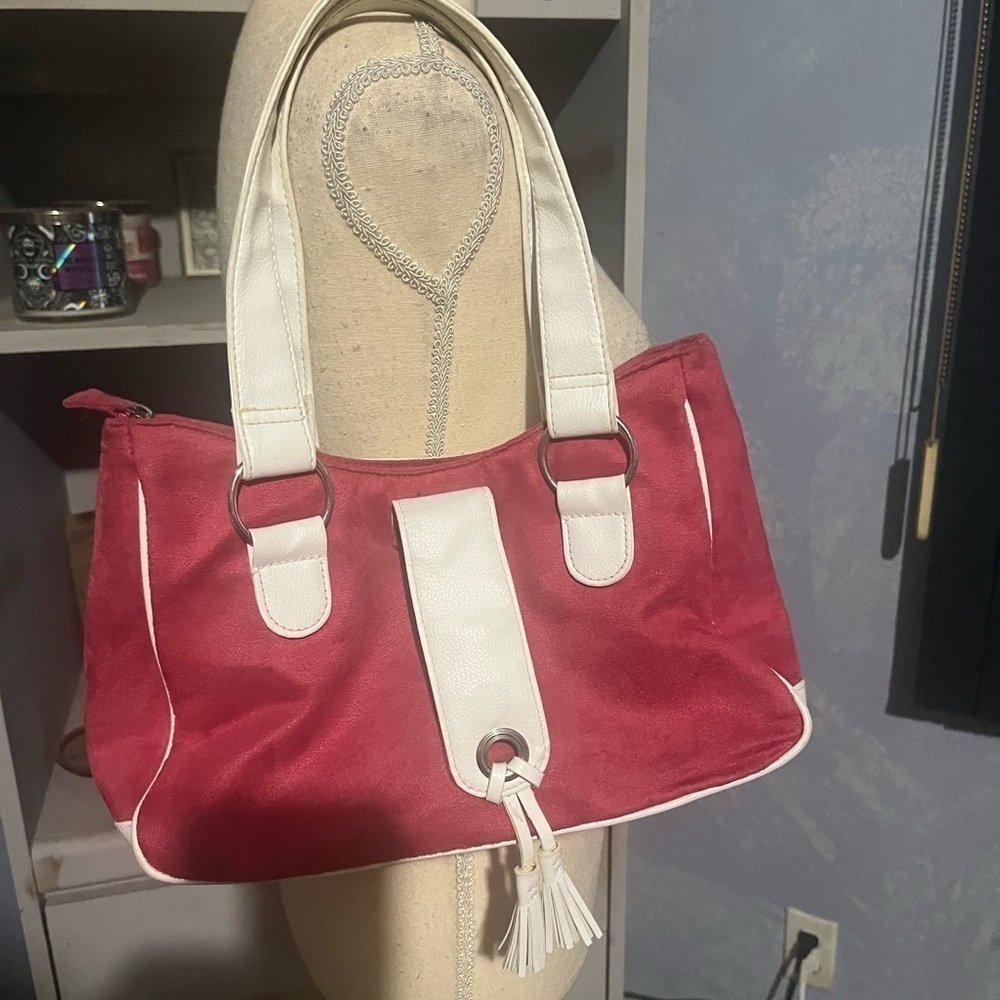 🛍Bundle sale🛍Vintage Estée Lauder pink purse faux suede - Picture 2 of 7
